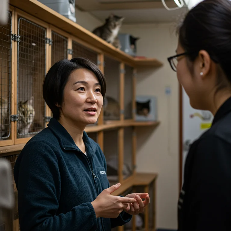 Speaking to a cat shelter lady