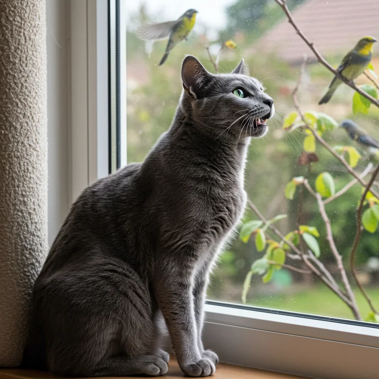Chattering to birds shows a cat's excitement
