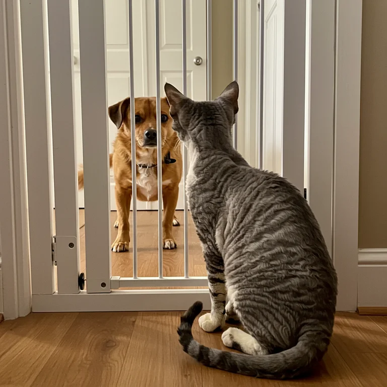 Gradually introduce unfamiliar pets to the new arrival