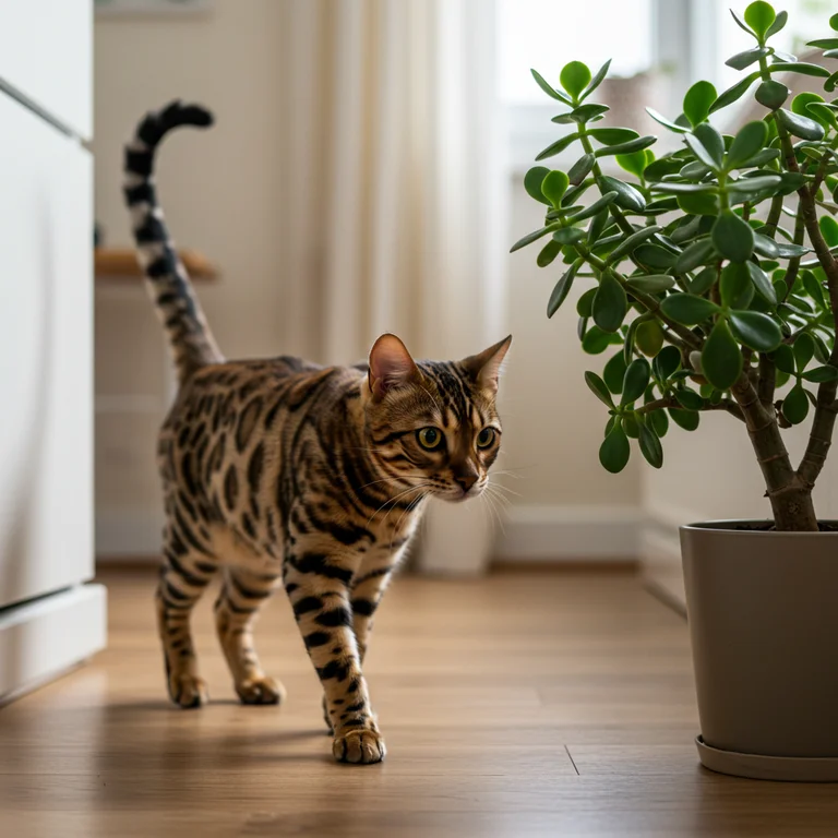 Jade is a household plant harmful to cats
