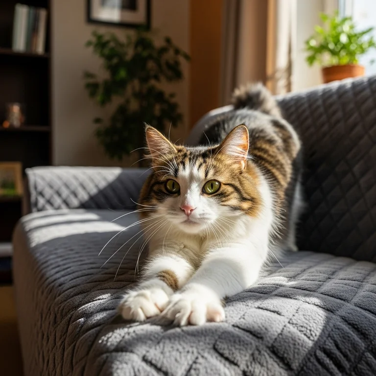 Use a slipcover on your sofa to prevent scratches