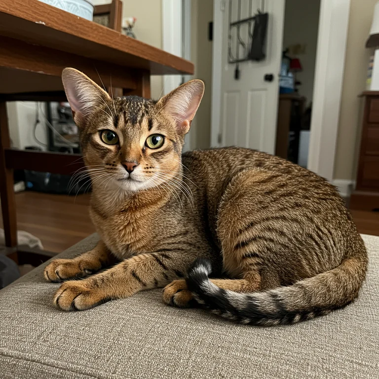 Somali cat lying on a chair